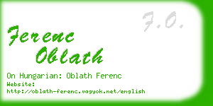 ferenc oblath business card